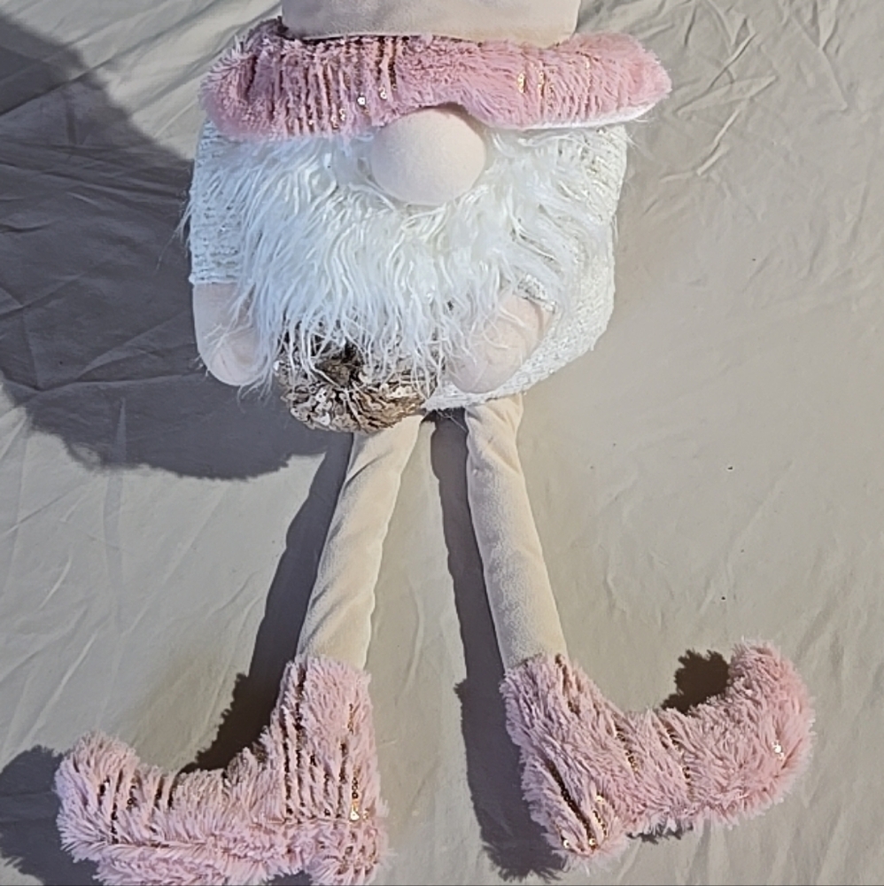 Pink and White Gnome Plush Decor